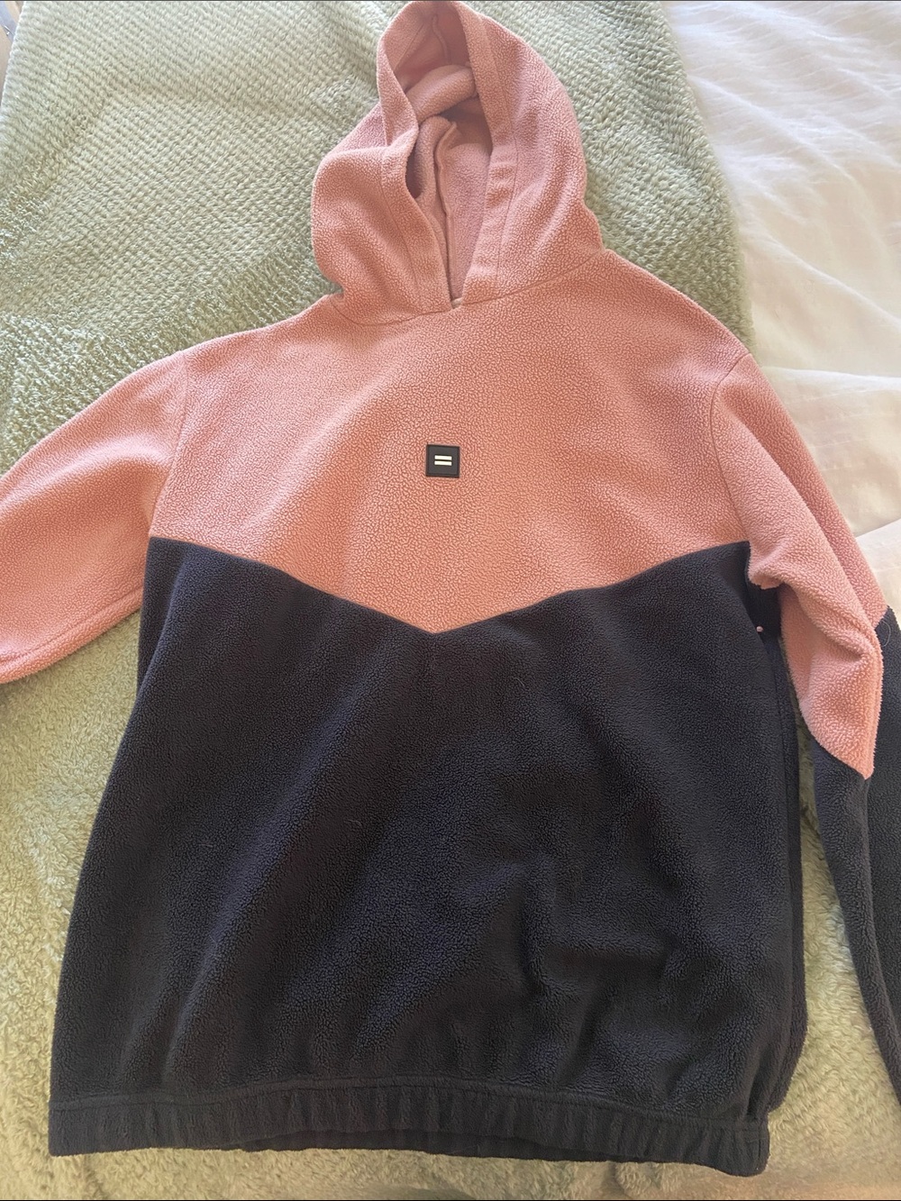 Cotton On Two-Tone Hooded Fleece - Pink and Black